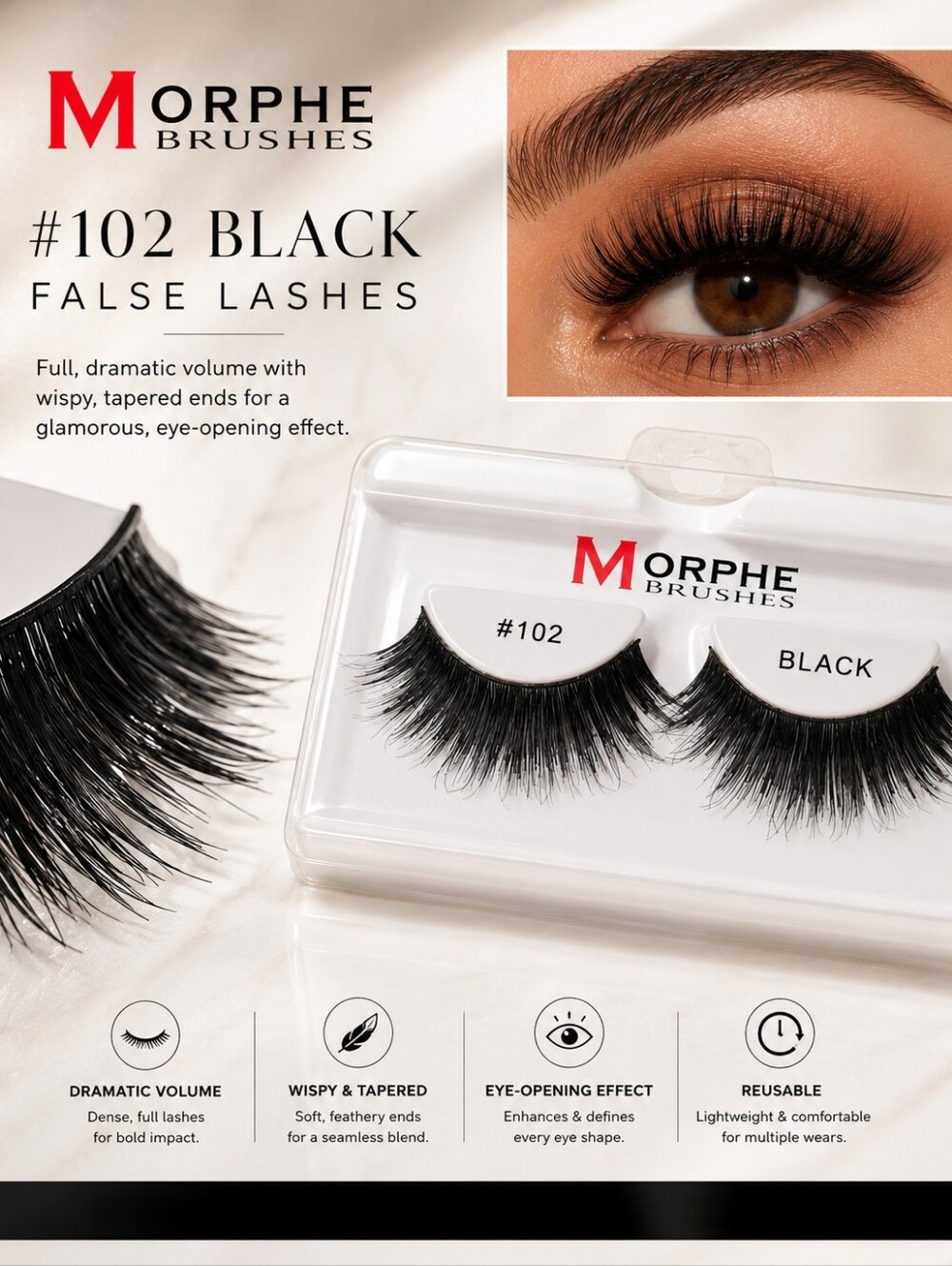 Morphe False Eyelashes #102 Black